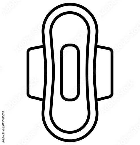 Flat vector icon of a sanitary pad with wings for period care. Dignity. Confidence. Breaking taboos around menstrual health. Clean design for health apps, infographics, and product labels.


