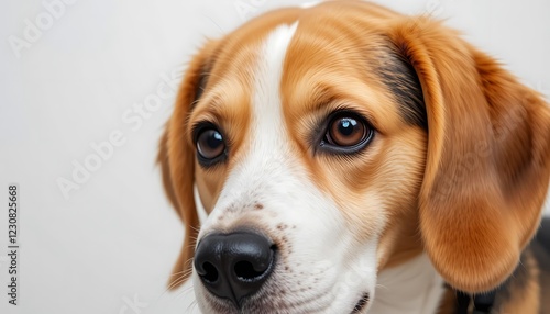 Beagle Portrait: Expressive Eyes, Soft Fur, Gentle Mood photo