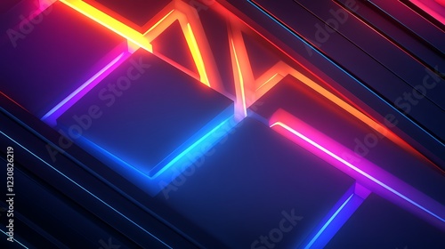 Neon vector polygonal design featuring smooth lighting and gradient colors emphasizing sleek lines and bright tones