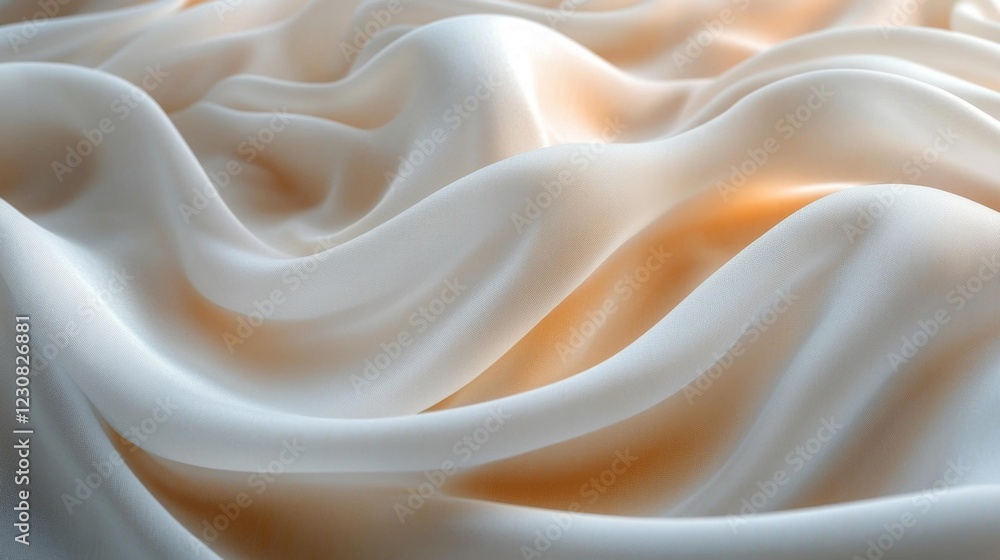 Fototapeta premium Flowing Orange Silk Fabric Texture. Generative AI