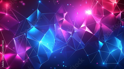 Neon vector polygonal design featuring smooth lighting and gradient colors emphasizing sleek lines and bright tones