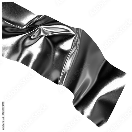Silver metallic tape on the white isolated background.