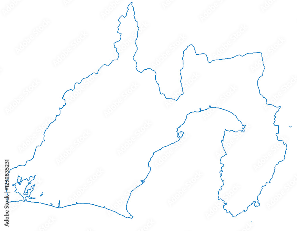 Obraz premium 静岡県 地図 白 イラスト