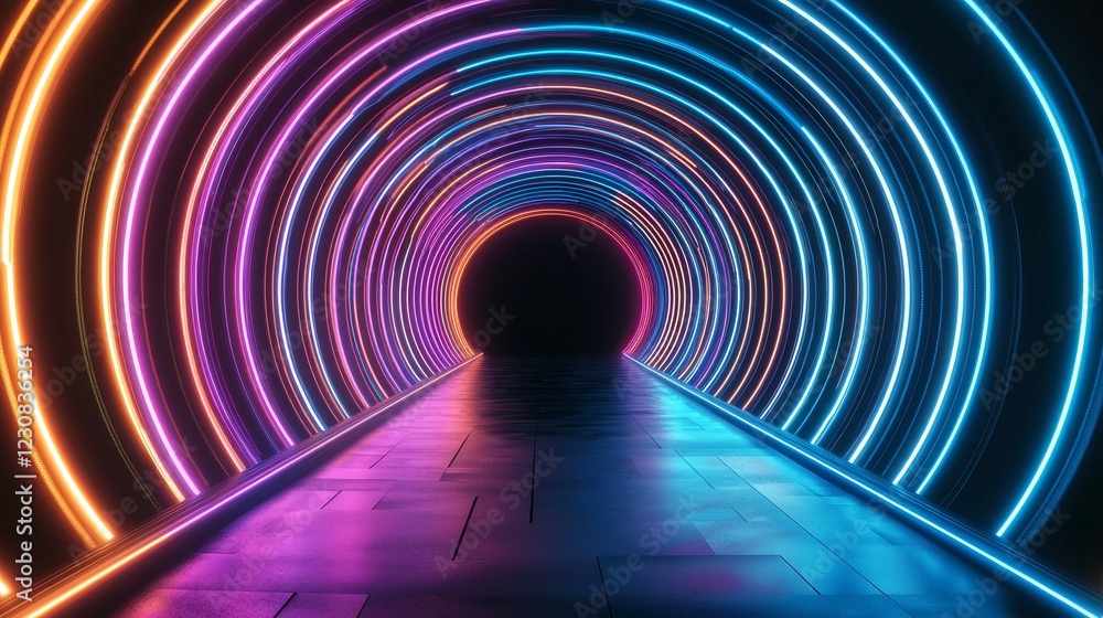 Vibrant swirl of neon lights, circular and dynamic, with a turbine-like motion, a perfect backdrop for a festive celebration Vibrant swirl of neon lights, circular and dynamic, with a turbine-like motion, a perfect backdrop for a festive celebration