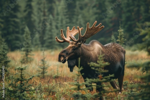 Moose in Its Natural Habitat in Alaska photo