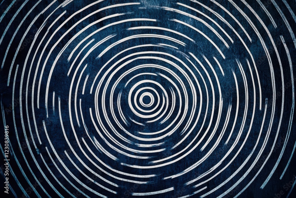 Abstract Concentric Circles in Blue and White - A Visual Representation of Recursion and Cyclicality Abstract Concentric Circles in Blue and White - A Visual Representation of Recursion and Cyclicality