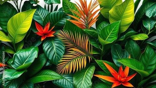 Wallpaper Mural Exotic Flora Close-Up - High Definition Photography Torontodigital.ca