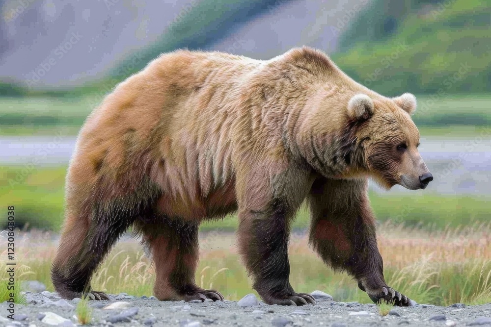 Obraz premium Grizzly Bear in Its Natural Habitat in Alaska