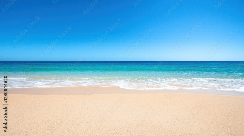 A serene beach scene featuring golden sand and calm blue waters under a clear sky, perfect for relaxation and escape. A serene beach scene featuring golden sand and calm blue waters under a clear sky, perfect for relaxation and escape.