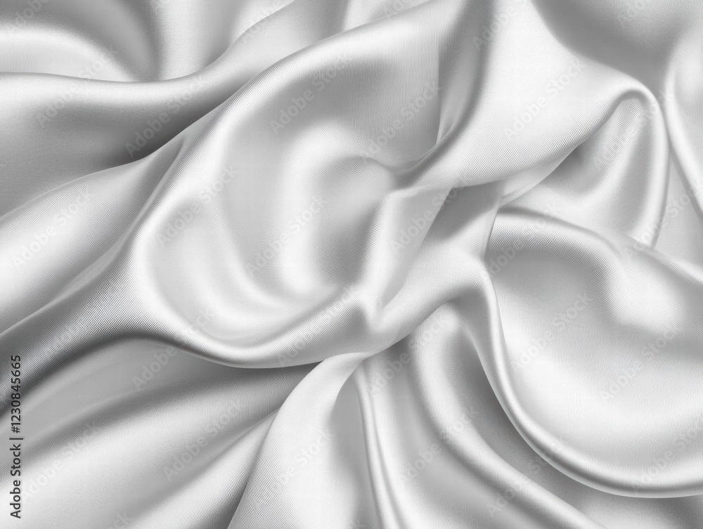 Obraz premium Elegant Draped Silver Satin Fabric Texture