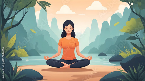 Wallpaper Mural yoga on the beach Torontodigital.ca