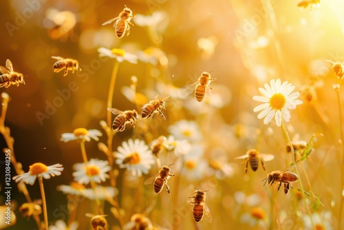 Honeybee Collecting Pollen from a Flower photo