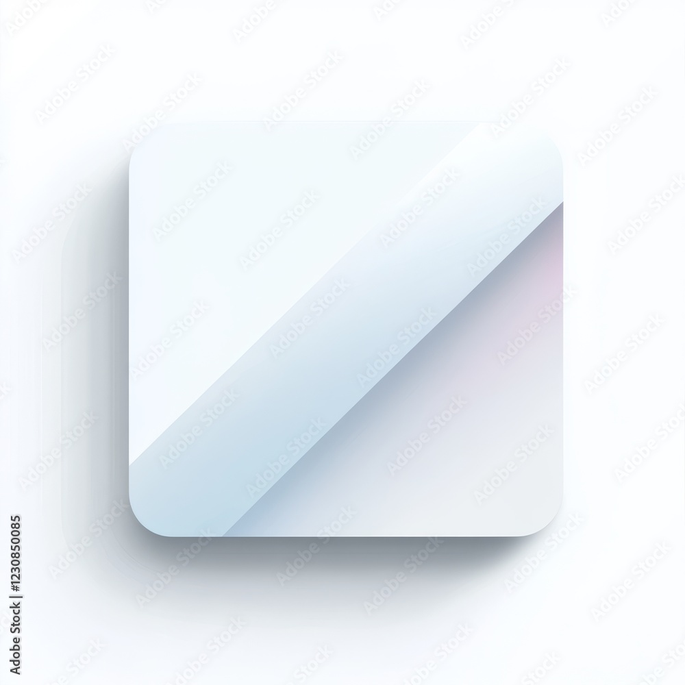 Minimalist square icon with diagonal line, gradient effect, and soft shadow. Minimalist square icon with diagonal line, gradient effect, and soft shadow.