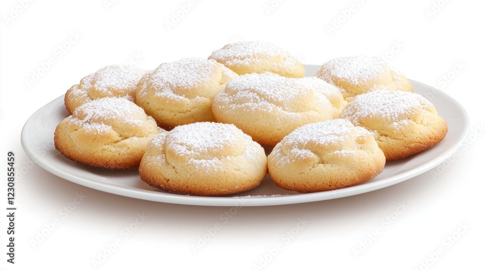 Round Sugar Cookies on White Plate Round Sugar Cookies on White Plate
