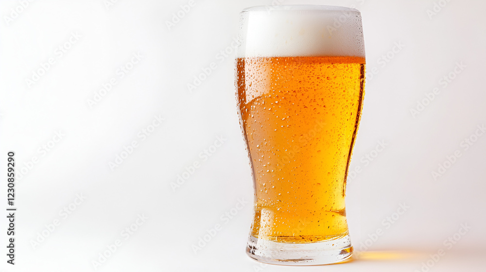 Refreshing Glass of cold Beer on white background.ai Refreshing Glass of cold Beer on white background.ai