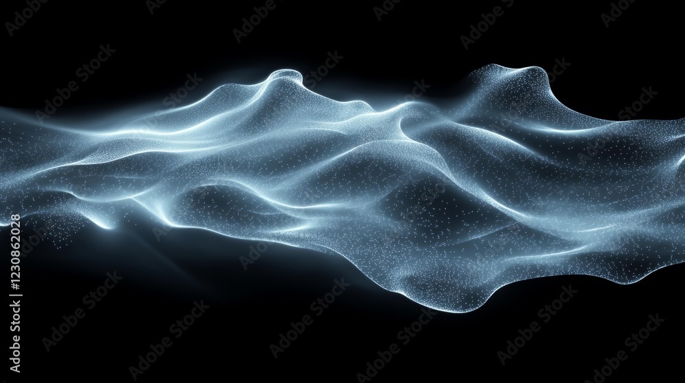 Obraz premium Glowing Abstract Wave Motion on Black Background. Generative AI