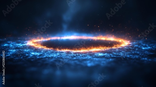 Abstract cosmic energy with glowing halo. Generative AI