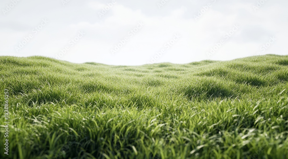 Serene landscape of gently rolling green hills under a bright sky. Serene landscape of gently rolling green hills under a bright sky.