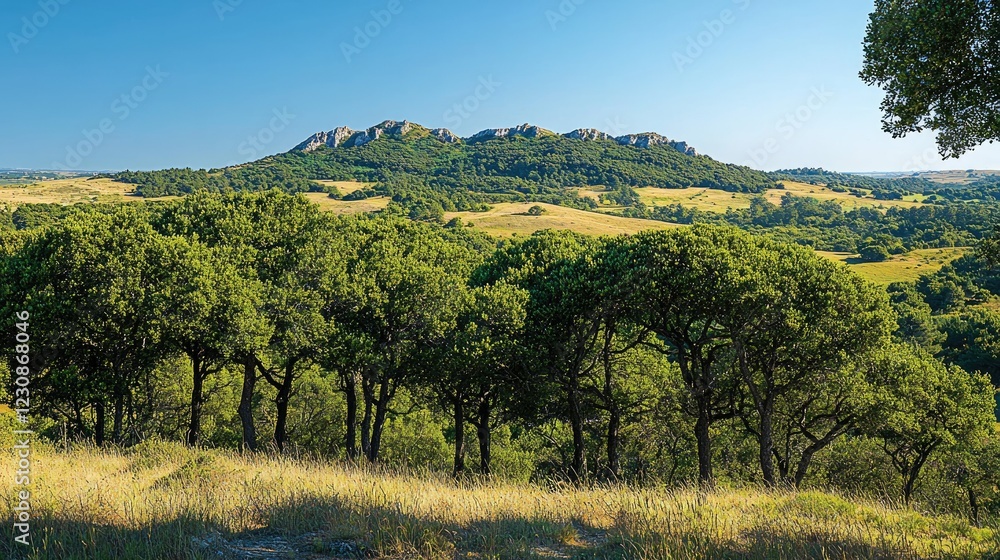 Scenic Hilltop View Green Trees Rolling Hills Scenic Hilltop View Green Trees Rolling Hills