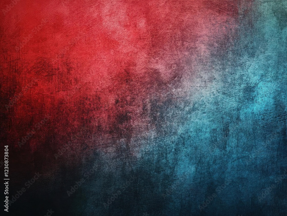 Fototapeta premium dynamic abstract background, vibrant red and blue gradient blend, textured grain overlay, atmospheric depth