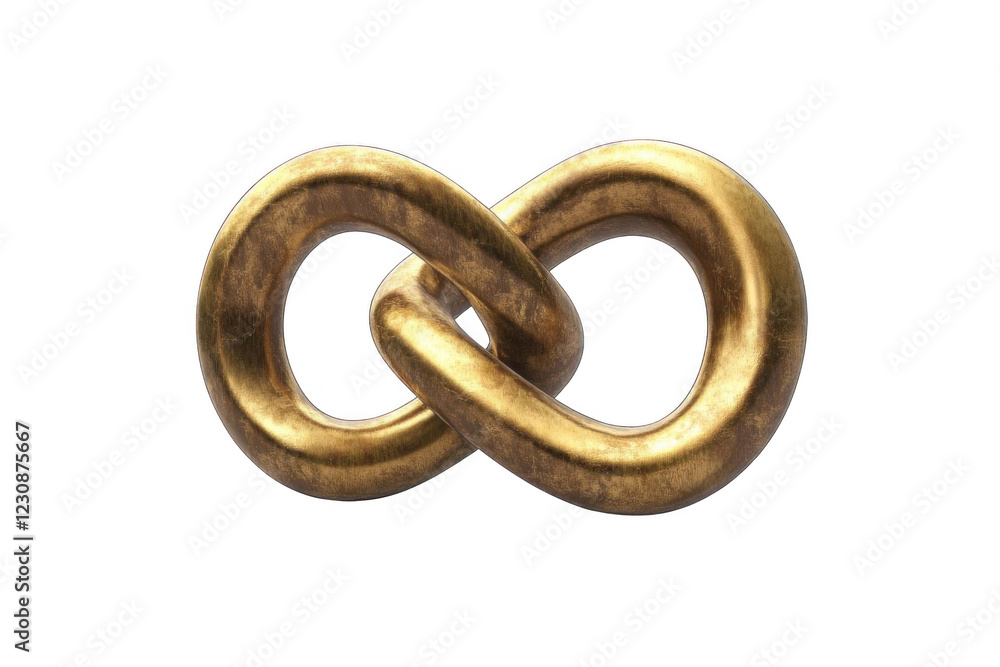 Golden Infinity Symbol Represents Eternity and Connection, Endless Loop Concept. Golden Infinity Symbol Represents Eternity and Connection, Endless Loop Concept.