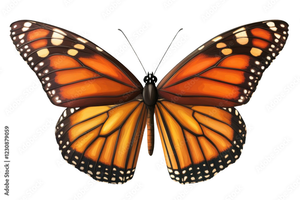 Fototapeta premium Butterfly Shows Orange Wings with Delicate Pattern, Insect Beauty in Nature Wildlife.