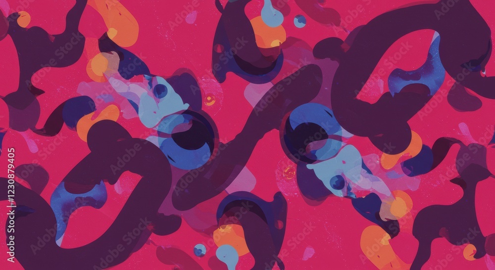 Abstract Fluid Shapes: A vibrant and dynamic composition of abstract fluid shapes, blending rich colors and flowing forms to create a sense of energy and visual interest.