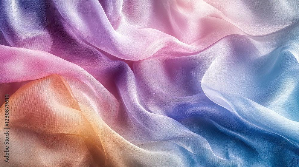 Obraz premium Colorful Draped Satin Fabric in Soft Waves and Subtle Shades