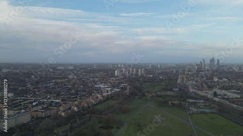 Wallpaper Mural High angle aerial shot of London suburbia with a large park. Torontodigital.ca