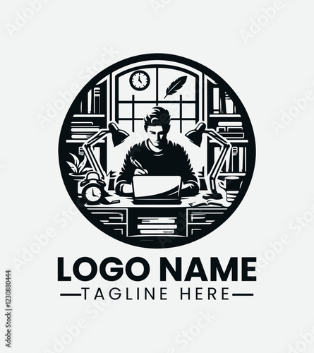 Professional Author Logo Design, Writer Logo, Book Author Logo, Creative Writer Logo, Literary