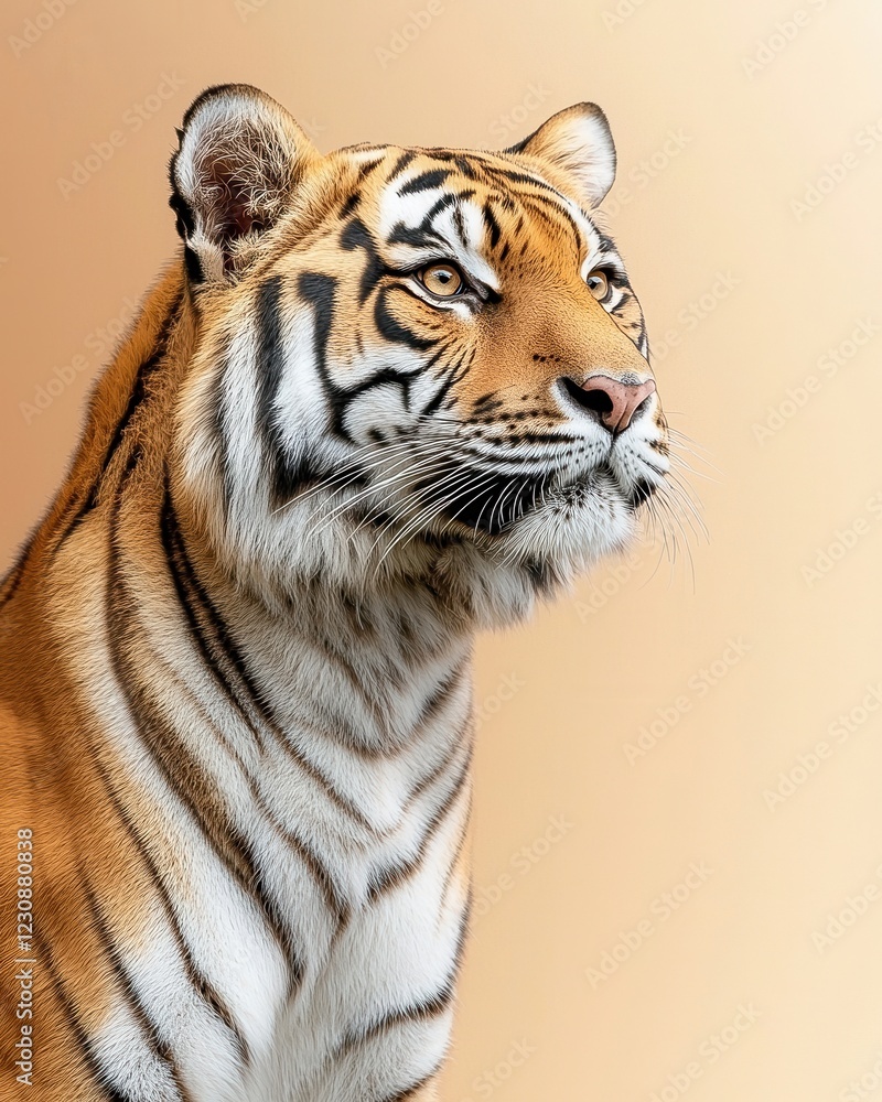 Obraz premium Bengal Tiger Up Close Wildlife Photo Majestic Stripes Close Encounter Indian Tiger Portrait Fierce Predator Portrait Bengal Tiger Portrait Wild Animal Photography