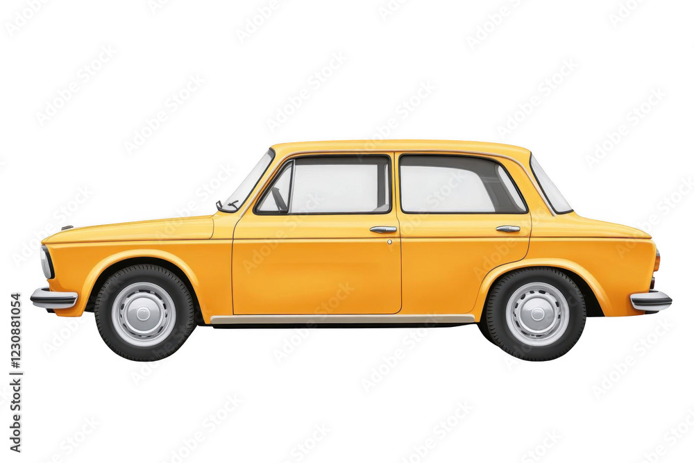 Classic Car Side View Shows Automotive Design and Transportation History, Retro Style Classic Car Side View Shows Automotive Design and Transportation History, Retro Style