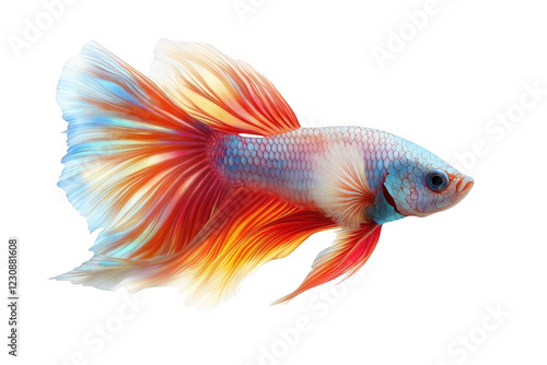 Siamese Fighting Fish Shows Its Colorful Fins and Body Exotic Aquatic Animal. photo