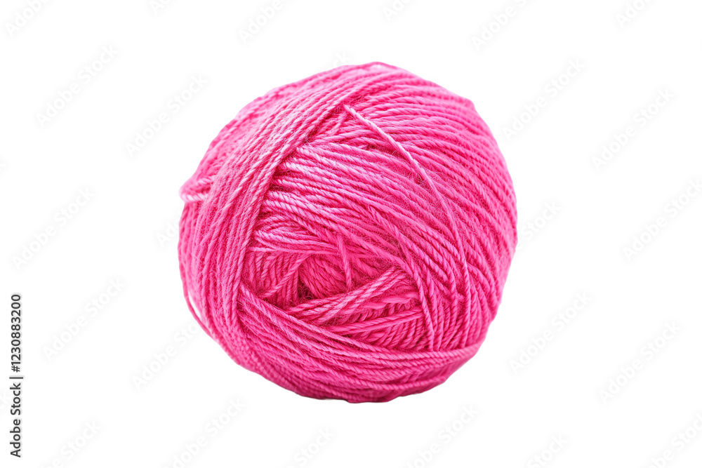 Bright Pink Ball of Yarn Isolated on a White Background for Various Crafting and Decorative Purposes Bright Pink Ball of Yarn Isolated on a White Background for Various Crafting and Decorative Purposes