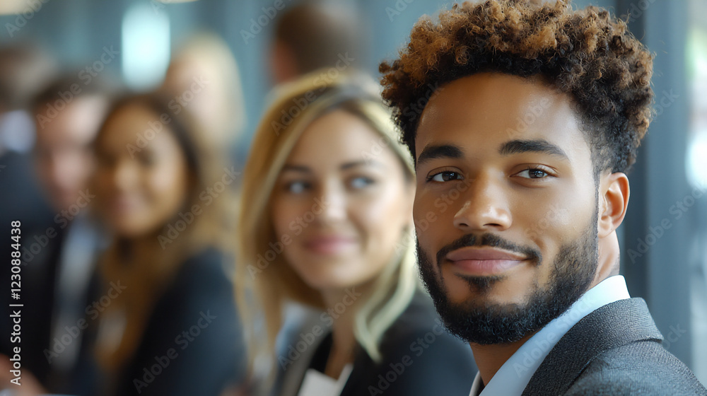 Fototapeta premium diverse group of professionals networking at an event