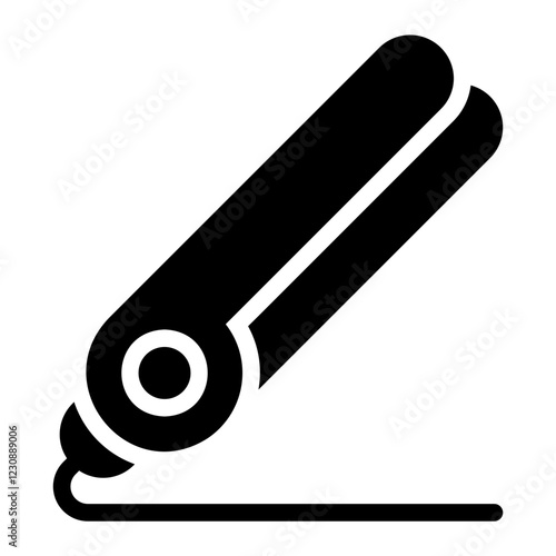 hair iron glyph icon