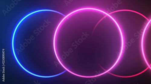Abstract Neon Circles Background