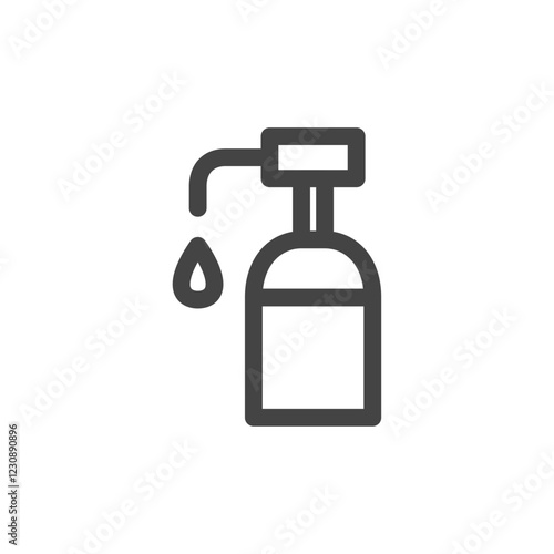 線画日用品家電関連の単品アイコン　シャンプーボトル