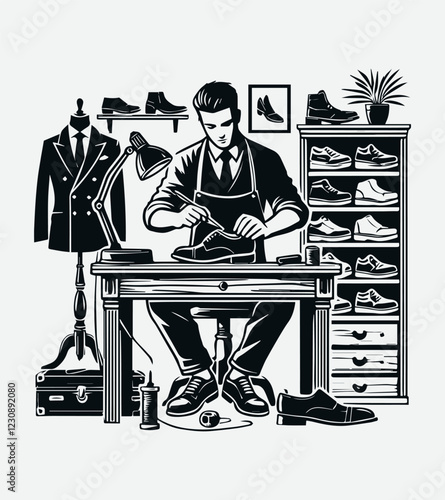 Shoe Repair Logo Design, Cobblers, Shoe Repair Shop, Sole Repair, Shoe Care