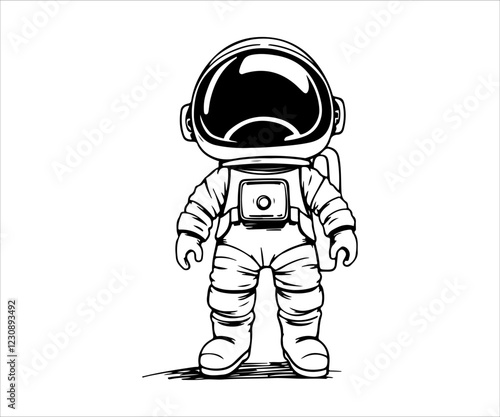 Astronaut in spacesuit, vector illustration on white background.