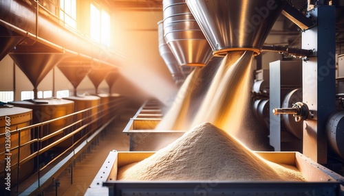 Industrial grain processing with automated milling system