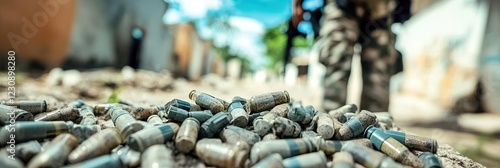 drug war concept with narcotics, weaponry, and death