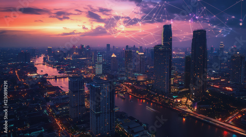 Wallpaper Mural Professional business team working on a project together in the office Using innovation economic growth charts and network connections to accompany the data. in analyzing future trends Torontodigital.ca