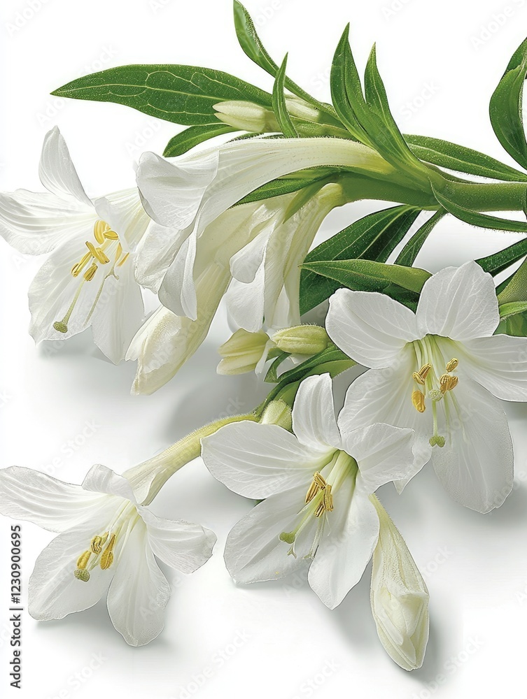 Obraz premium White lilies bouquet, sympathy, pure background, condolence, funeral card