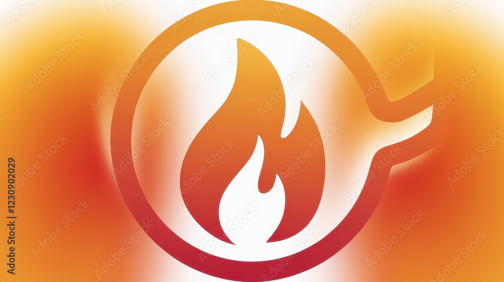 Abstract flame symbol in warm orange hues, representing energy and passion. Abstract flame symbol in warm orange hues, representing energy and passion.