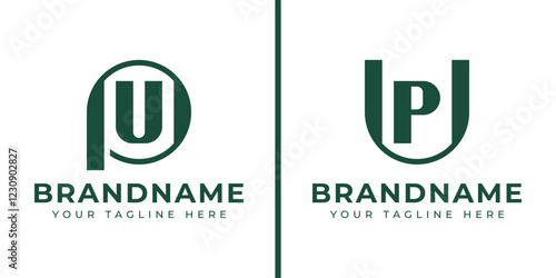 Letters PU and UP Monogram Logo, suitable for any brand with PU or UP initials