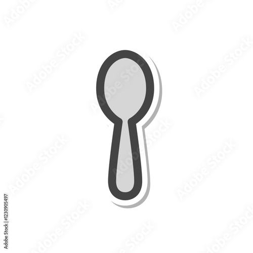 ステッカー日用品家電関連の単品アイコン　スプーン