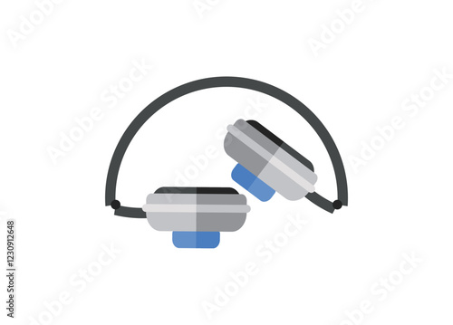 Folding headphone. Simple flat illustration