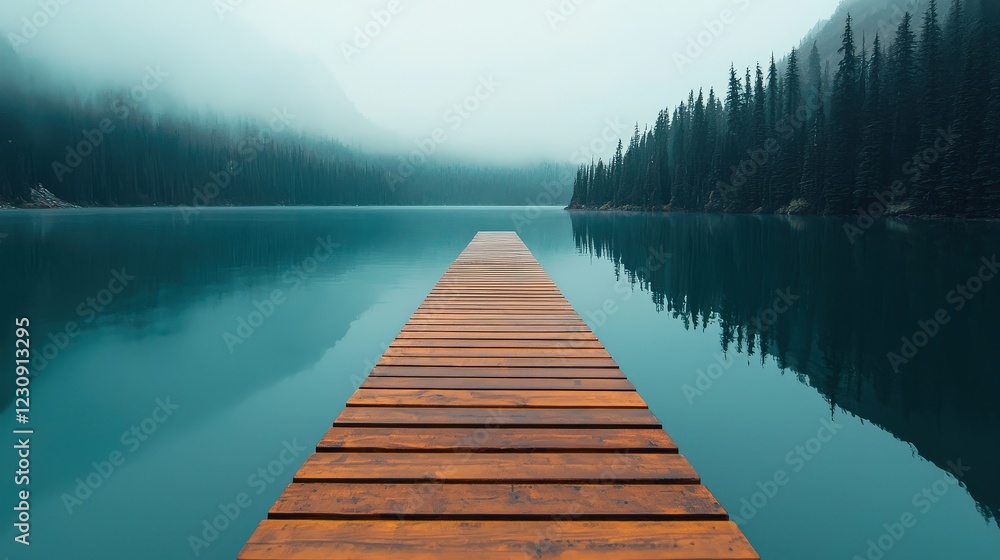 Naklejka premium Mental Health Calmness Depicted Through Serene Landscapes