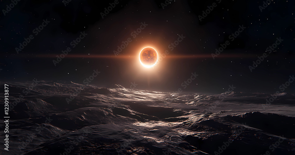 A close up of a red sun with a bright orange halo A close up of a red sun with a bright orange halo